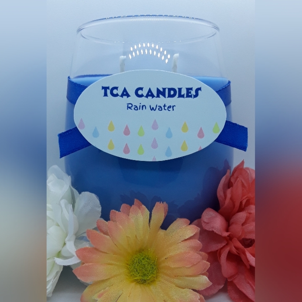 Rain Water Scented Blue  Candle